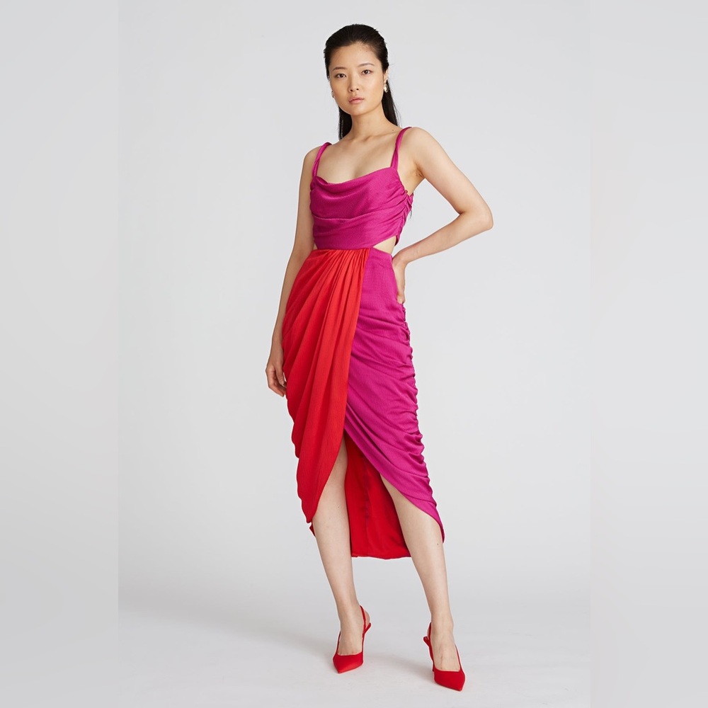 Amur Persey Twist Strap Dress Raspberry Sorbet Size 6 NWT $548